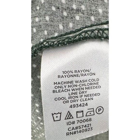 Loft Dress Size 6 Green White Polka Dot Mini Tie Faux Wrap Short Sleeve Casual - Picture 7 of 7